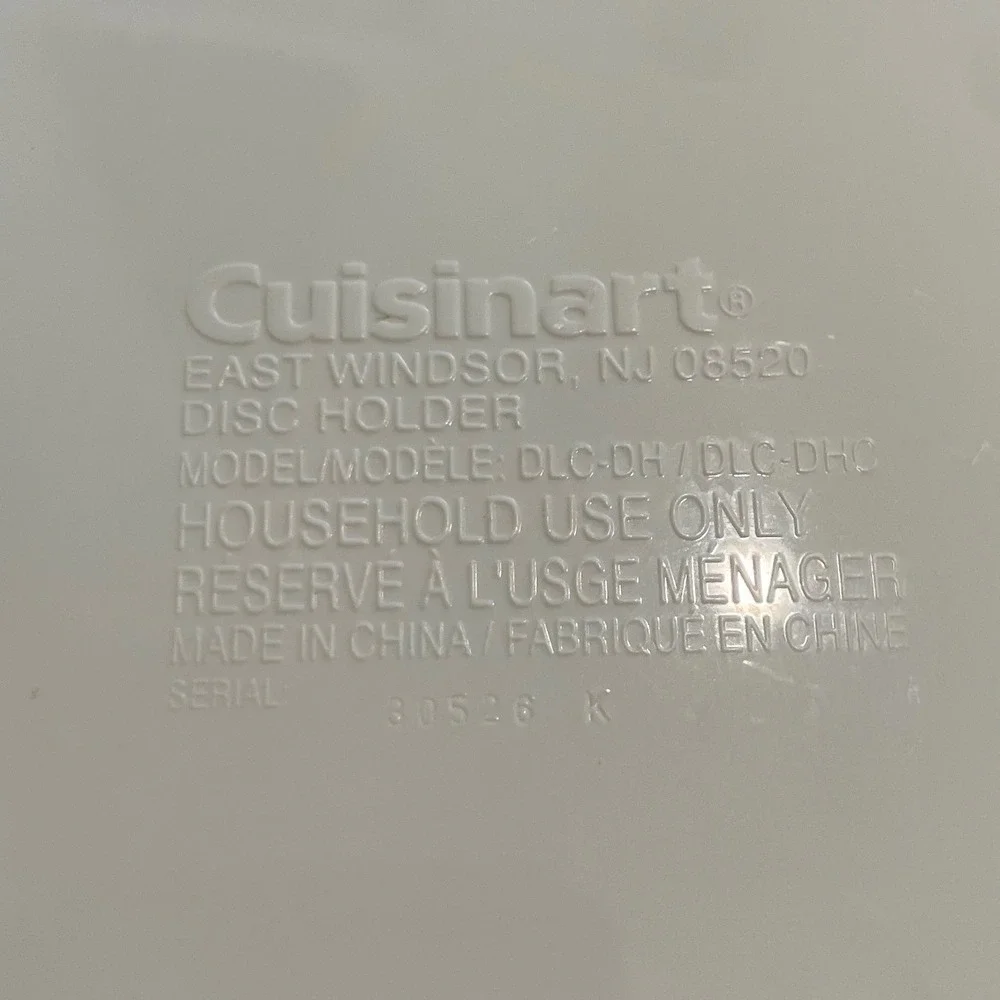 Cuisinart Disc Holder Case White DLC-DH‎ with 3 Blades DLC-8 DLC-10 Set OS